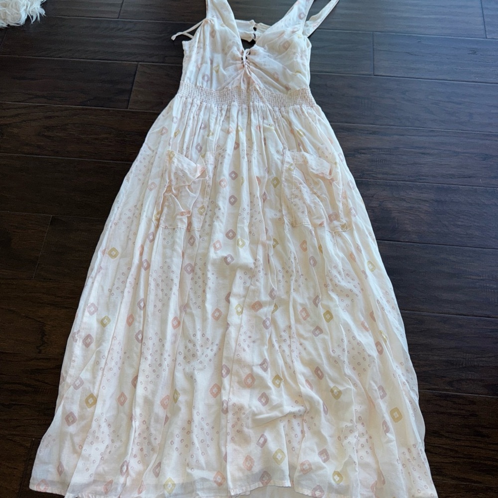 Free People Maxi Dress pockets V neck